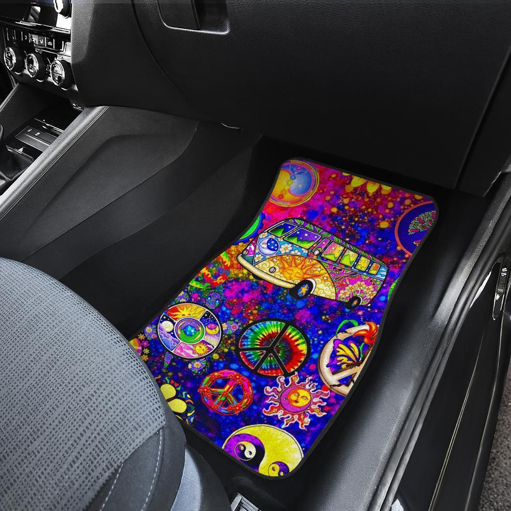 Peace Signs Car Floor Mats Pattern Custom Colorful Car Accessories - Gearcarcover - 3