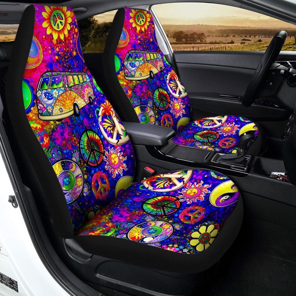 Peace Signs Car Seat Covers Pattern Custom Colorful Car Accessories - Gearcarcover - 2