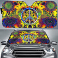Peace Symbol Car Sunshade Custom Sunflower Hippie Car Accessories - Gearcarcover - 1