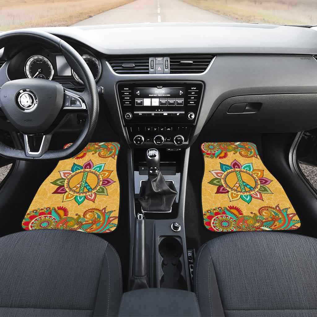 Peace Symbol Mandala Car Floor Mats Custom Yoga Car Accessories - Gearcarcover - 2
