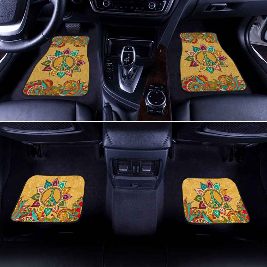 Peace Symbol Mandala Car Floor Mats Custom Yoga Car Accessories - Gearcarcover - 1