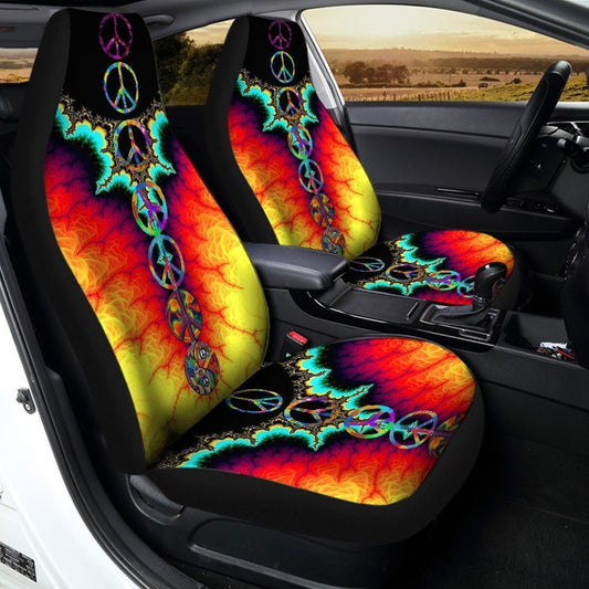 Peace Symbols Car Seat Covers Custom Hippie Car Accessories - Gearcarcover - 2