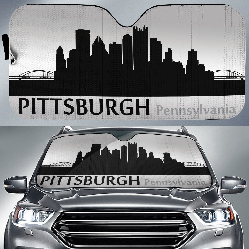 Pennsylvania Pittsburgh Skyline Car Sunshade Custom Car Accessories - Gearcarcover - 1