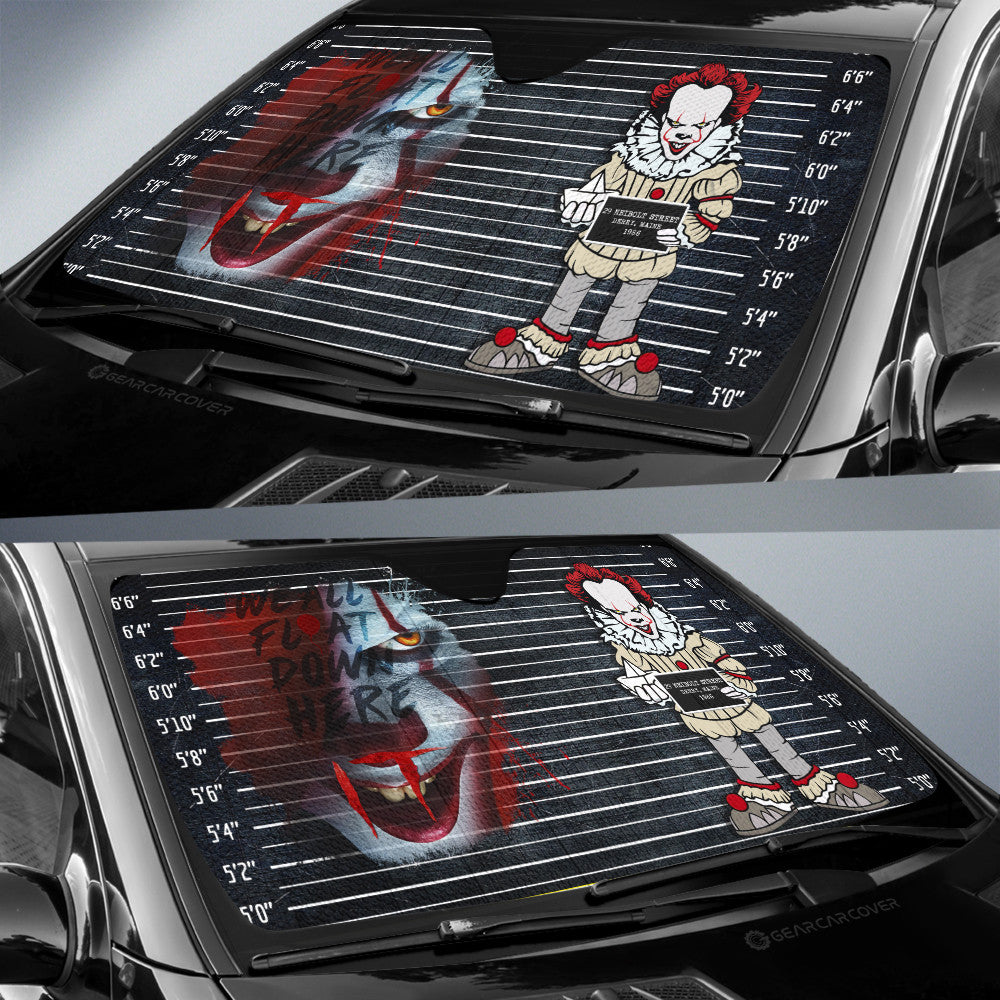 Pennywise From It Car Sunshade Custom Horror Characters Car Interior Accessories - Gearcarcover - 3