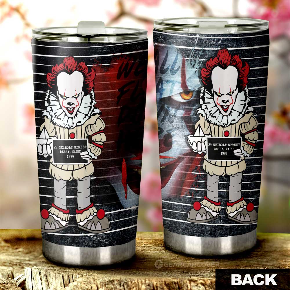 Pennywise From It Tumbler Cup Custom Horror Characters Car Interior Accessories - Gearcarcover - 3