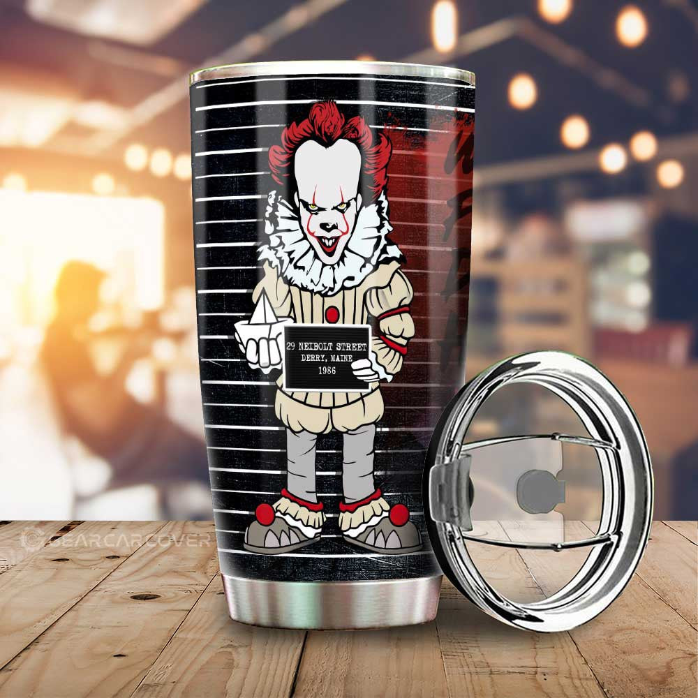 Pennywise From It Tumbler Cup Custom Horror Characters Car Interior Accessories - Gearcarcover - 1