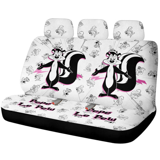 Pepe Le Pew Car Back Seat Cover Custom Cartoon Car Accessories - Gearcarcover - 1