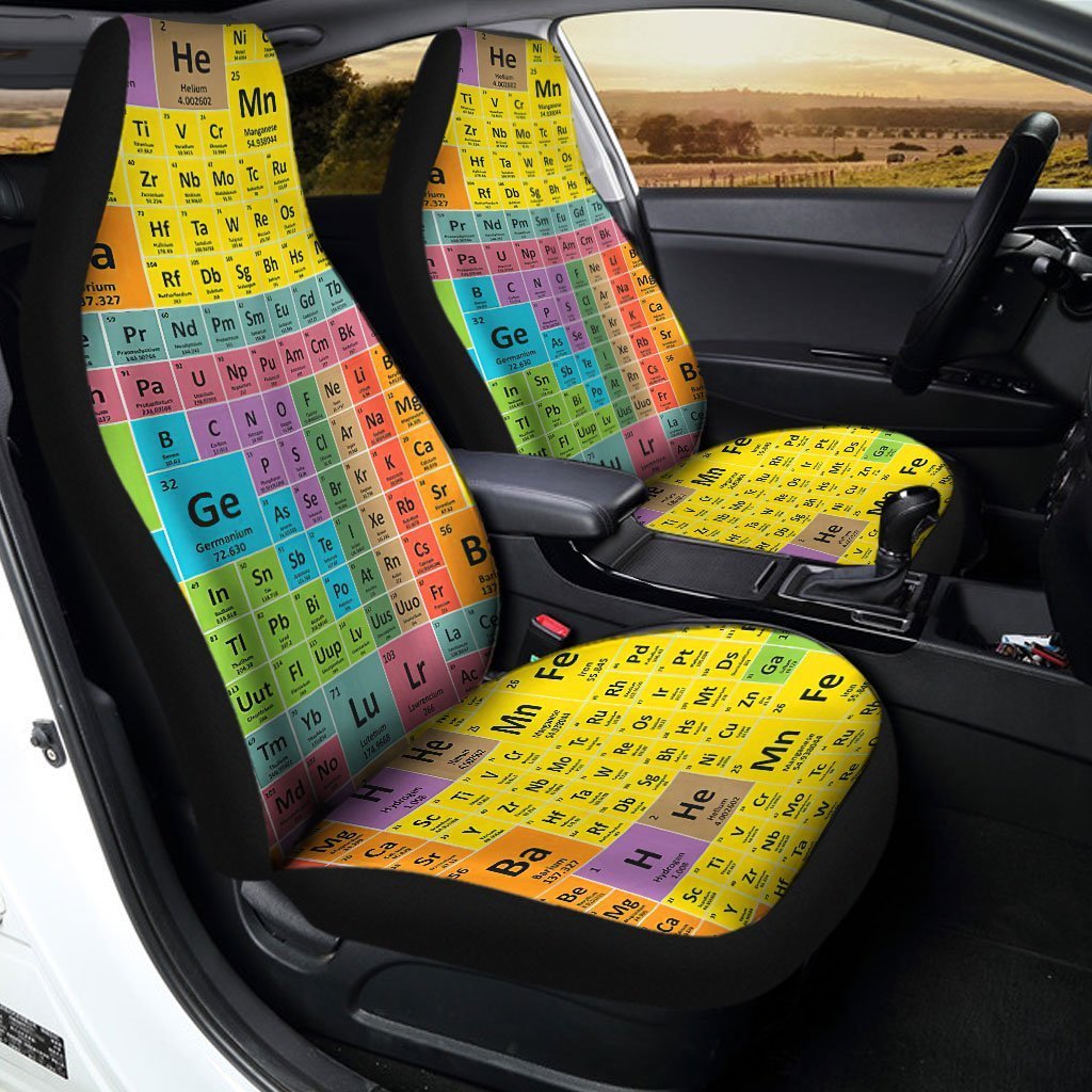 Periodic Table Car Seat Covers Custom Funny Car Accessories