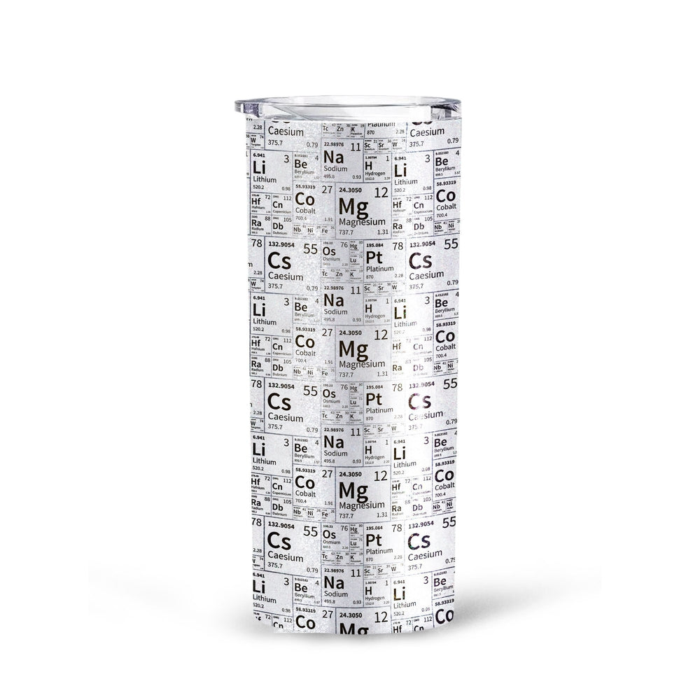 Periodic Table Of The Elements Chemistry Tall Glitter Tumbler - Gearcarcover - 3