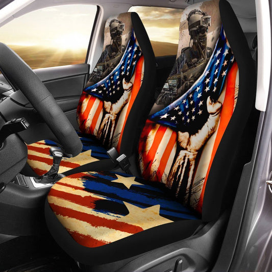 Personalized American Flag Car Seat Covers Custom Photo Car Accessories - Gearcarcover - 2