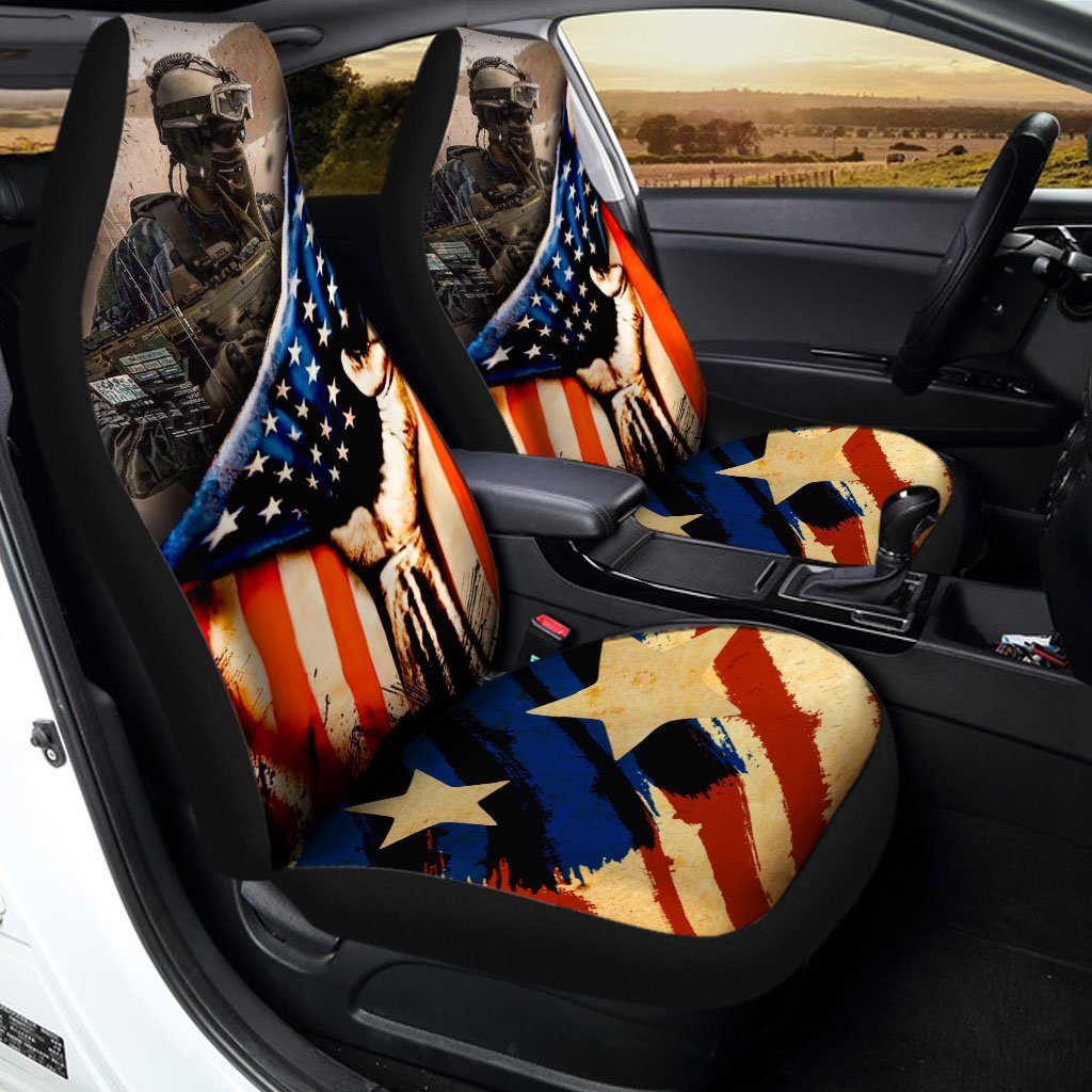 Personalized American Flag Car Seat Covers Custom Photo Car Accessories - Gearcarcover - 3