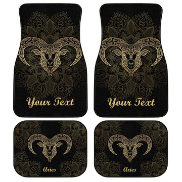 Personalized Aries Car Floor Mats Custom Zodiac Sign Car Accessories - Gearcarcover - 1
