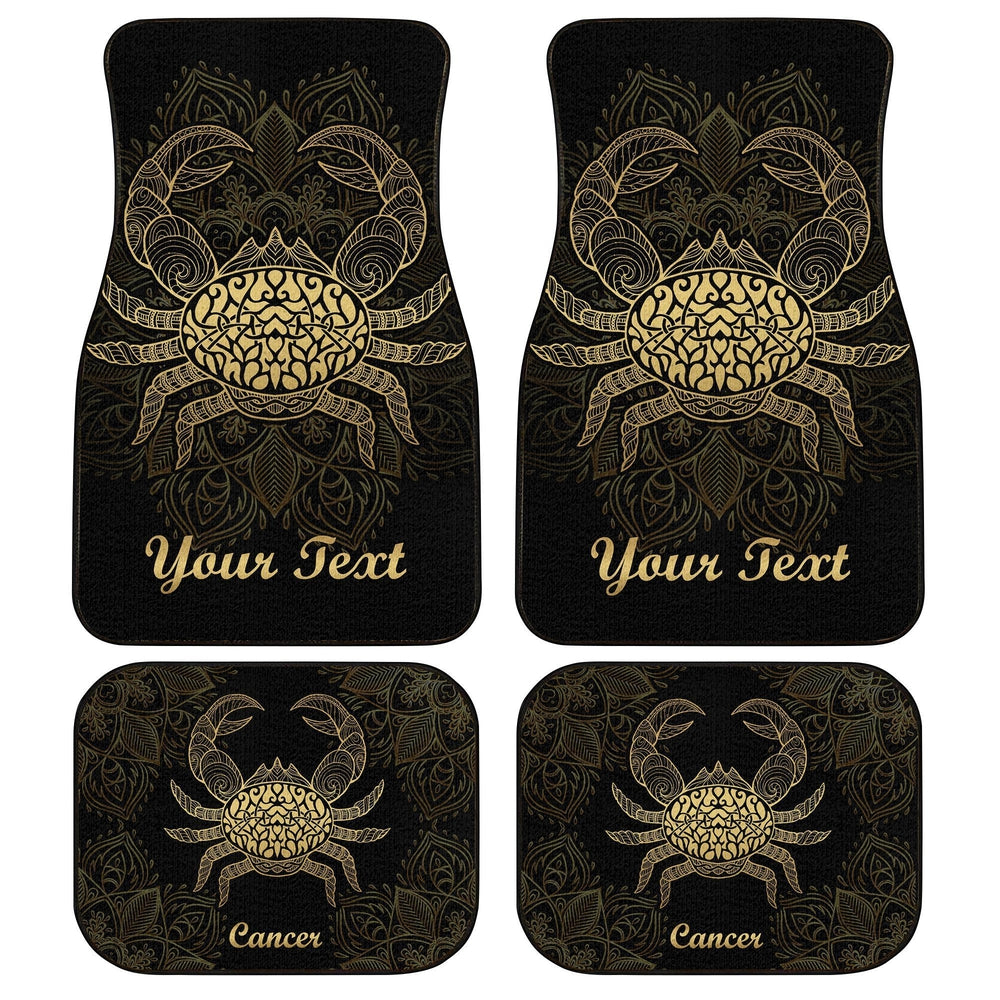 Personalized Cancer Car Floor Mats Custom Zodiac Sign Cancer Car Accessories - Gearcarcover - 1