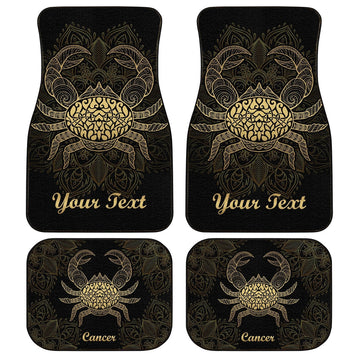 Personalized Cancer Car Floor Mats Custom Zodiac Sign Cancer Car Accessories - Gearcarcover - 1