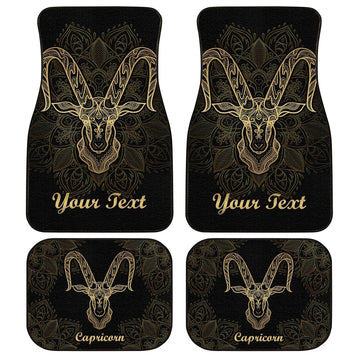 Personalized Capricorn Car Floor Mats Custom Name Zodiac Car Accessories - Gearcarcover - 1
