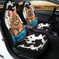 Personalized Couple Cat Car Seat Covers Custom Cow Dairy Pattern Car Accessories For Couple - Gearcarcover - 2