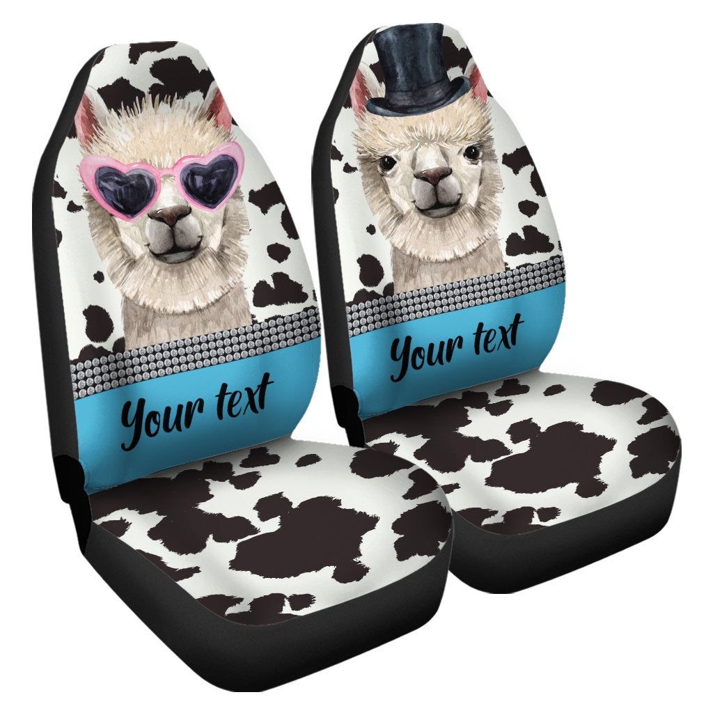 Personalized Couple Llama Car Seat Covers Custom Farmhouse Animal Car Accessories Anniversary - Gearcarcover - 3