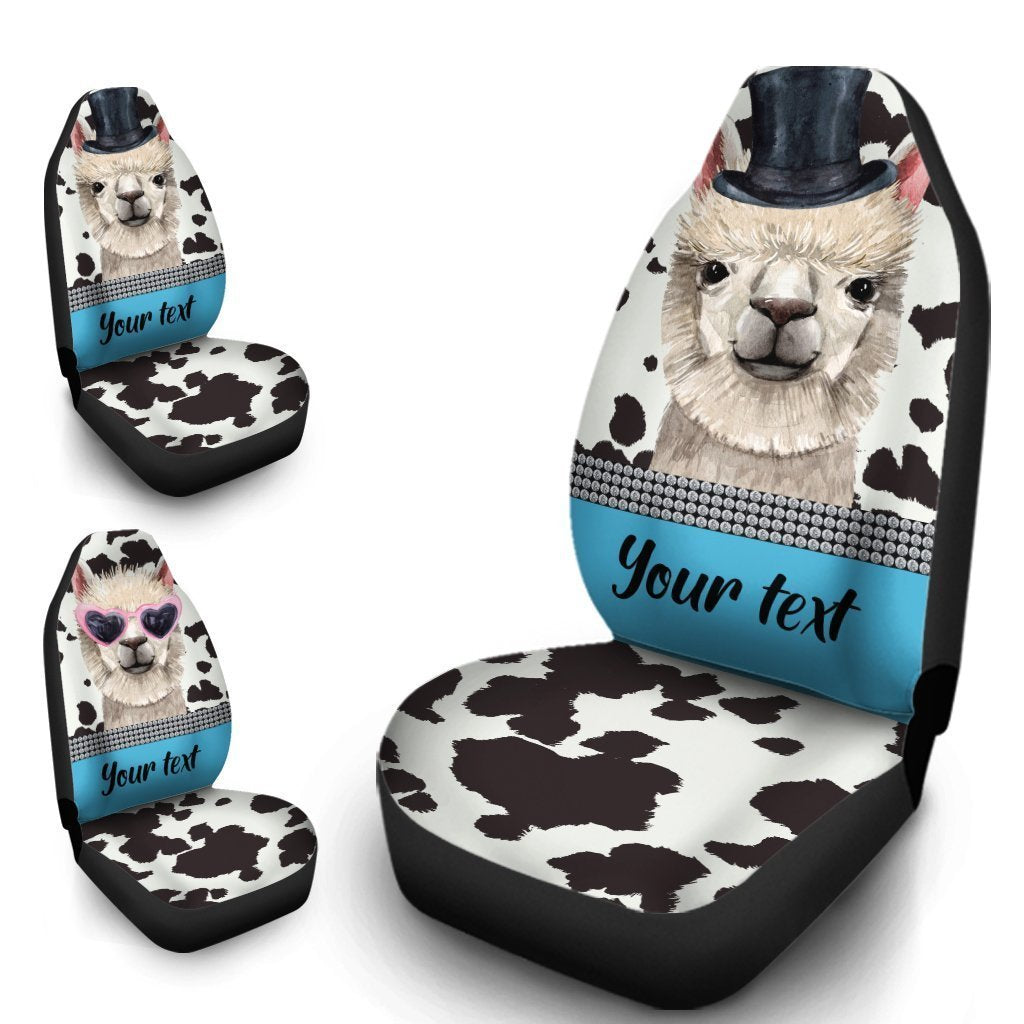 Personalized Couple Llama Car Seat Covers Custom Farmhouse Animal Car Accessories Anniversary - Gearcarcover - 4