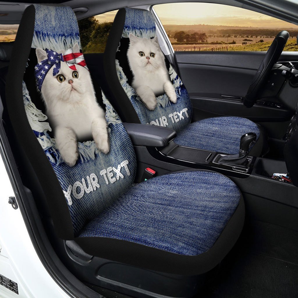 Personalized Couple Persian Cat Car Seat Covers Custom Couple Car Acessories Anniversary - Gearcarcover - 2