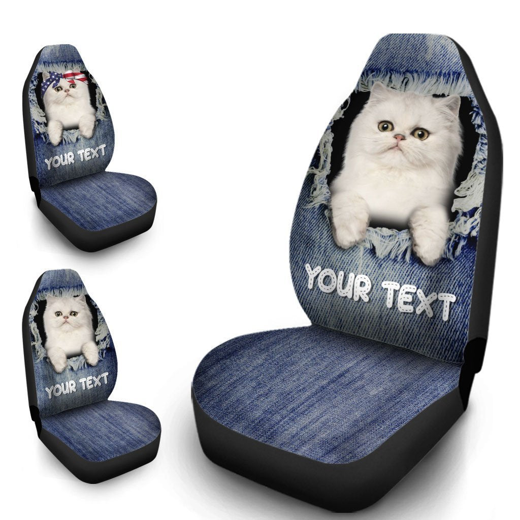 Personalized Couple Persian Cat Car Seat Covers Custom Couple Car Acessories Anniversary - Gearcarcover - 4