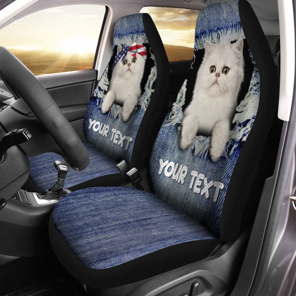 Personalized Couple Persian Cat Car Seat Covers Custom Couple Car Acessories Anniversary - Gearcarcover - 1