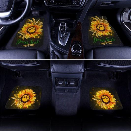 Personalized Dragonfly Car Floor Mats Custom Sunflower Dog Paw Car Accessories - Gearcarcover - 2