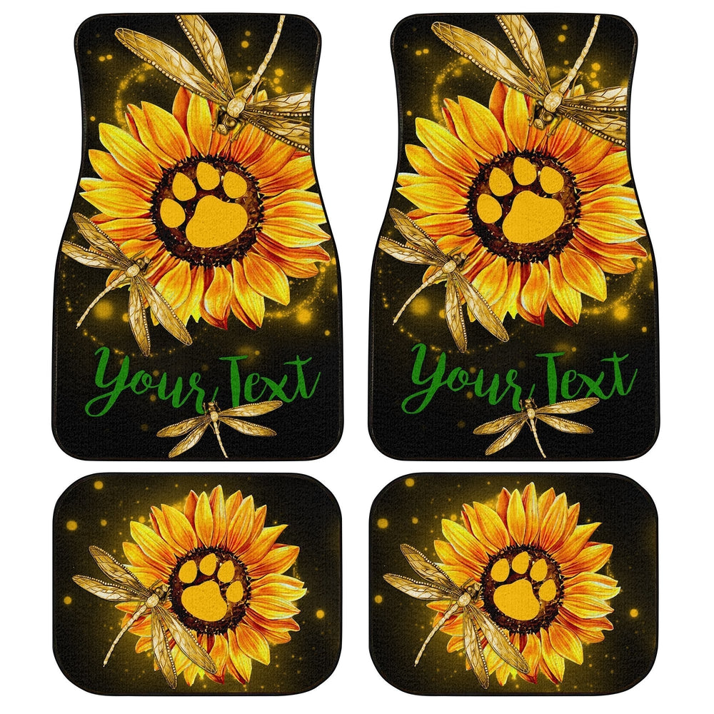 Personalized Dragonfly Car Floor Mats Custom Sunflower Dog Paw Car Accessories - Gearcarcover - 1