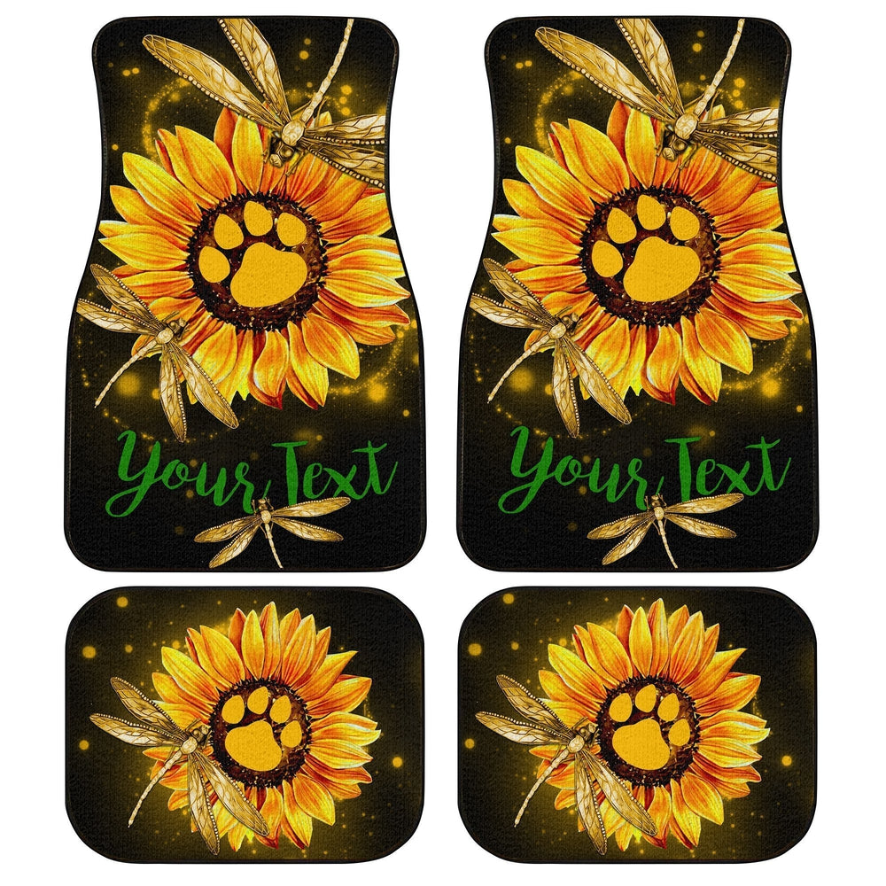 Personalized Dragonfly Car Floor Mats Custom Sunflower Dog Paw Car Accessories - Gearcarcover - 1