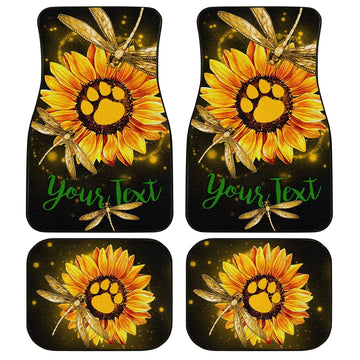 Personalized Dragonfly Car Floor Mats Custom Sunflower Dog Paw Car Accessories - Gearcarcover - 1