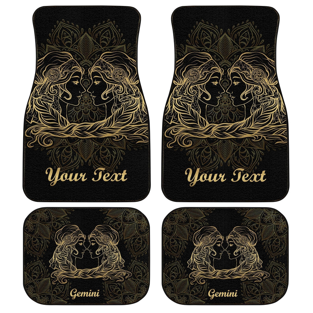 Personalized Gemini Car Floor Mats Custom Zodiac Sign Gemini Car Accessories - Gearcarcover - 1