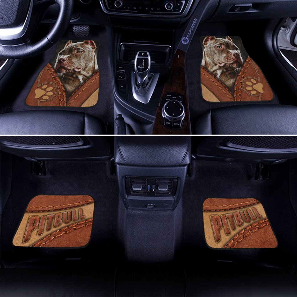 Personalized Image Pitbull Dog Car Floor Mats Custom Photo Dog Car Accessories - Gearcarcover - 2