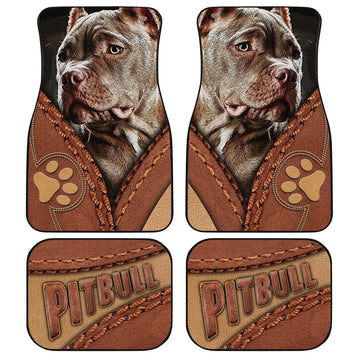 Personalized Image Pitbull Dog Car Floor Mats Custom Photo Dog Car Accessories - Gearcarcover - 1
