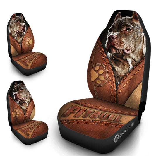 Personalized Image Pitbull Dog Car Seat Covers Custom Photo Dog Car Accessories - Gearcarcover - 2
