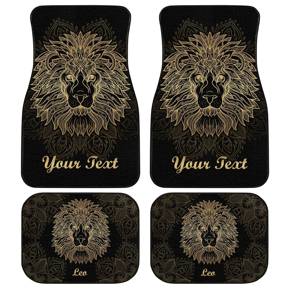 Personalized Leo Car Floor Mats Customize Name Zodiac Car Accessories - Gearcarcover - 1