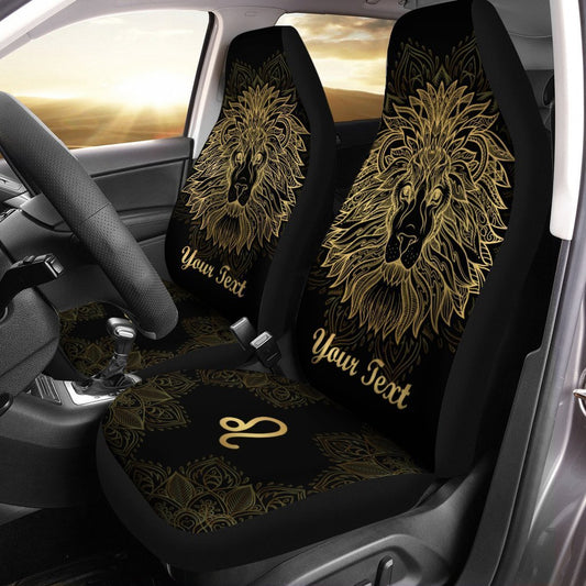 Personalized Leo Car Seat Covers Custom Zodiac Sign Car Accessories - Gearcarcover - 2