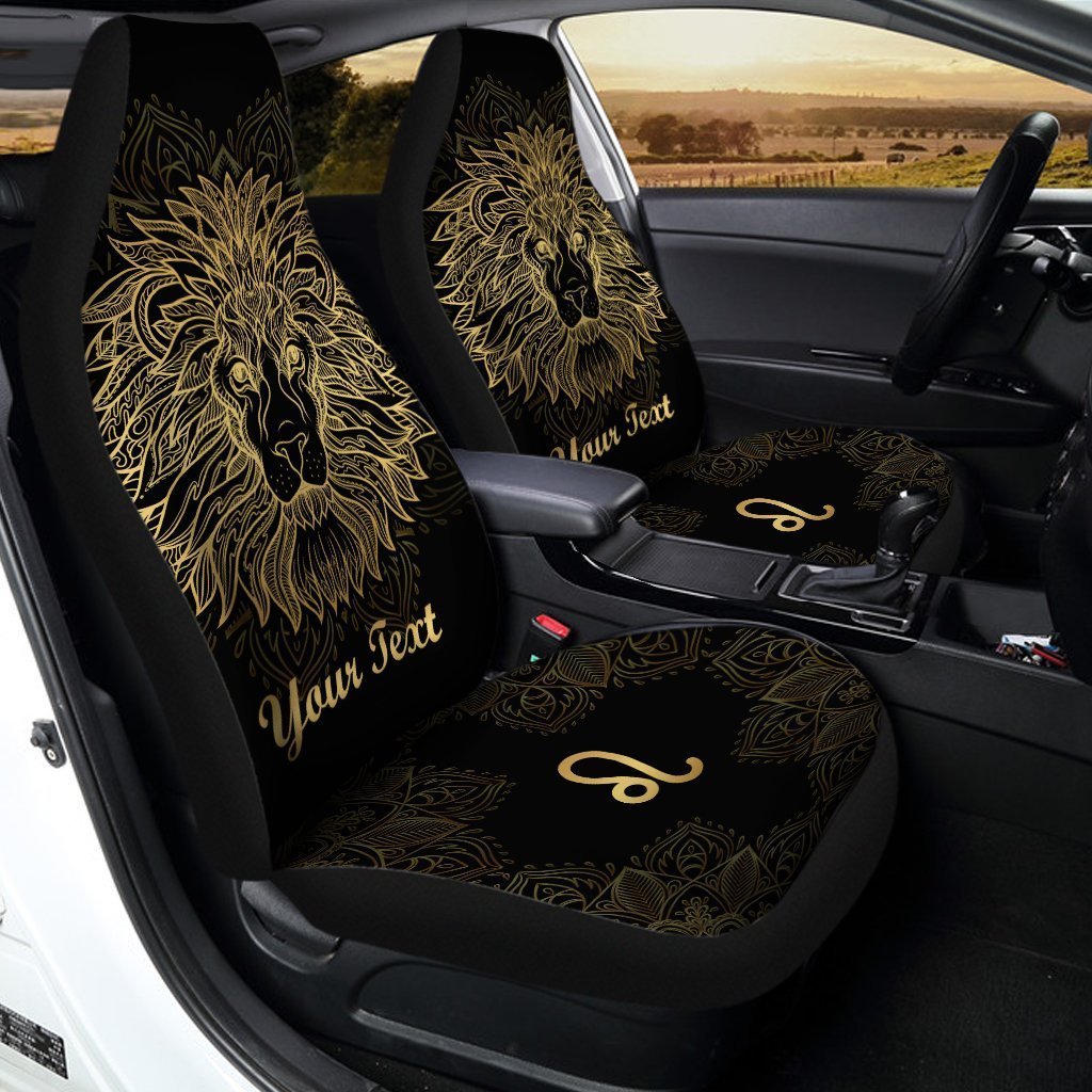 Personalized Leo Car Seat Covers Custom Zodiac Sign Car Accessories - Gearcarcover - 3