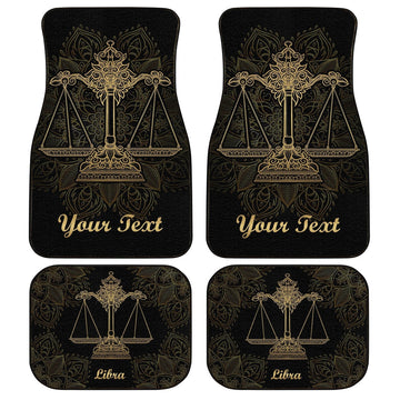 Personalized Libra Car Floor Mats Custom Zodiac Sign Libra Car Accessories - Gearcarcover - 1