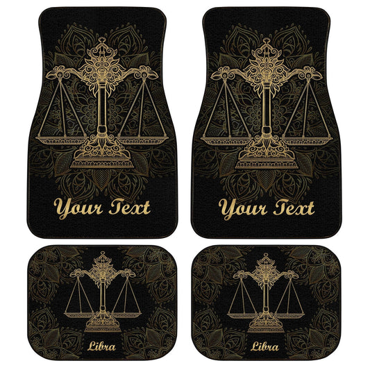 Personalized Libra Car Floor Mats Custom Zodiac Sign Libra Car Accessories - Gearcarcover - 1