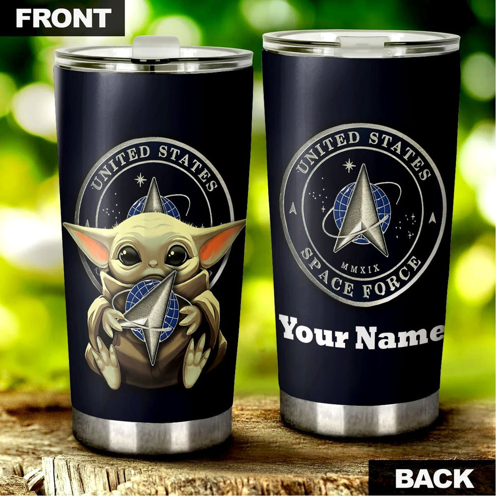 Personalized Military US Space Force Tumbler Cup Custom Name Car Accessories - Gearcarcover - 1
