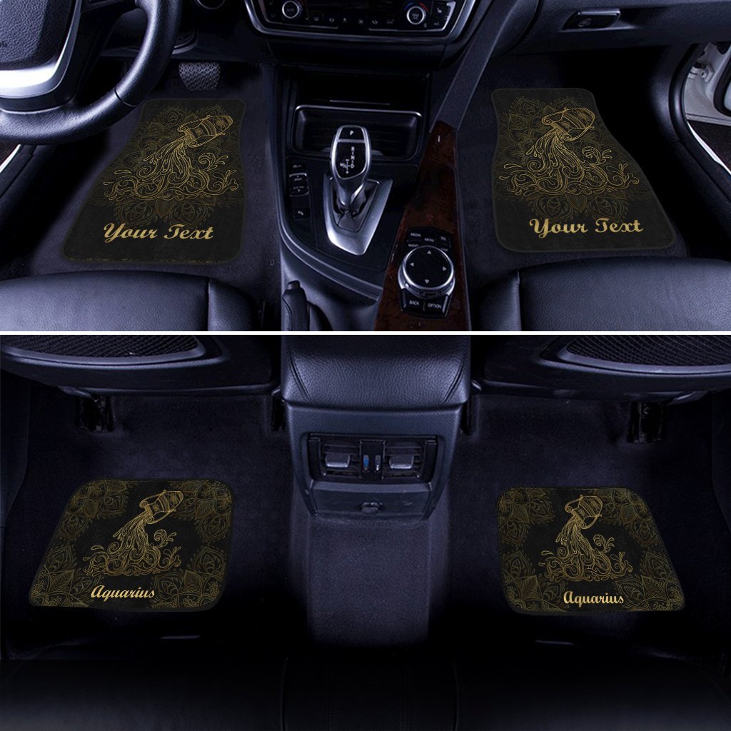 Personalized Name Aquarius Car Floor Mats Custom Zodiac Sign Aquarius Car Accessories - Gearcarcover - 2