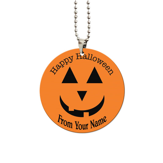 Personalized Name Pumpkin Ornament Custom Car Accessories Halloween Decorations - Gearcarcover - 1