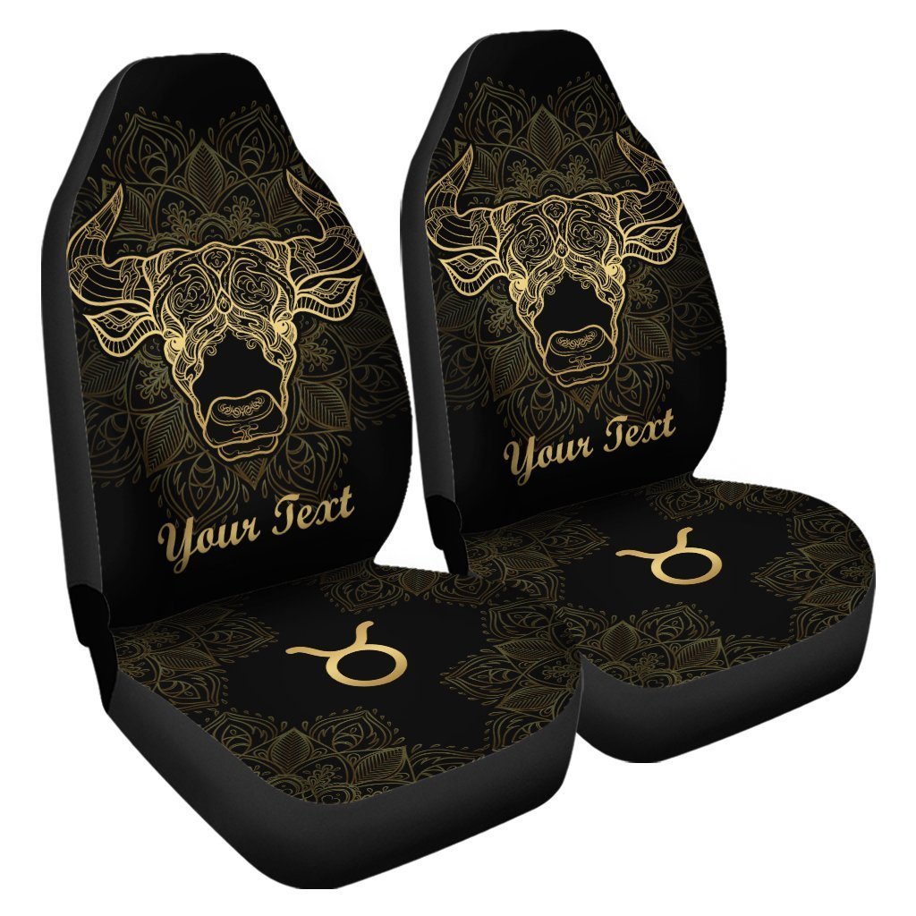 Personalized Name Taurus Car Seat Covers Custom Zodiac Sign Car Accessories - Gearcarcover - 4
