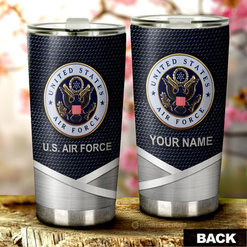 Personalized Name United States Air Force Tumbler Cup Custom Car Accessories - Gearcarcover - 1