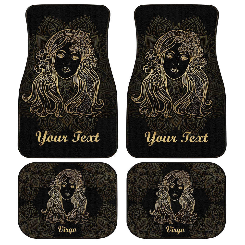Personalized Name Virgo Car Floor Mats Custom Zodiac Sign Virgo Car Accessories - Gearcarcover - 1