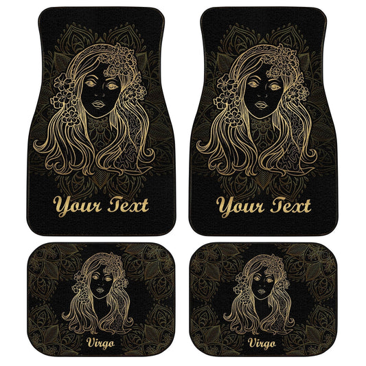 Personalized Name Virgo Car Floor Mats Custom Zodiac Sign Virgo Car Accessories - Gearcarcover - 1