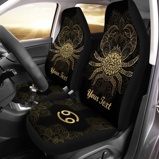 Personalized Name Zodiac Cancer Car Seat Covers Custom Car Accessories - Gearcarcover - 2