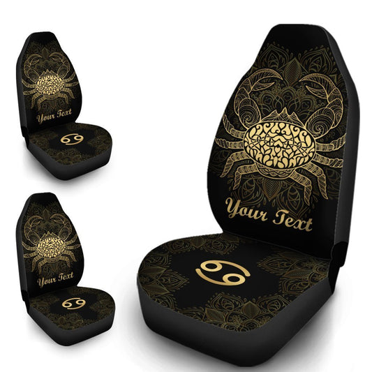 Personalized Name Zodiac Cancer Car Seat Covers Custom Car Accessories - Gearcarcover - 1