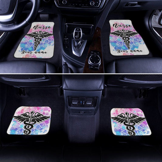 Personalized Nurse Car Floor Mats Custom Mandala Car Accessoories For Nurse - Gearcarcover - 2