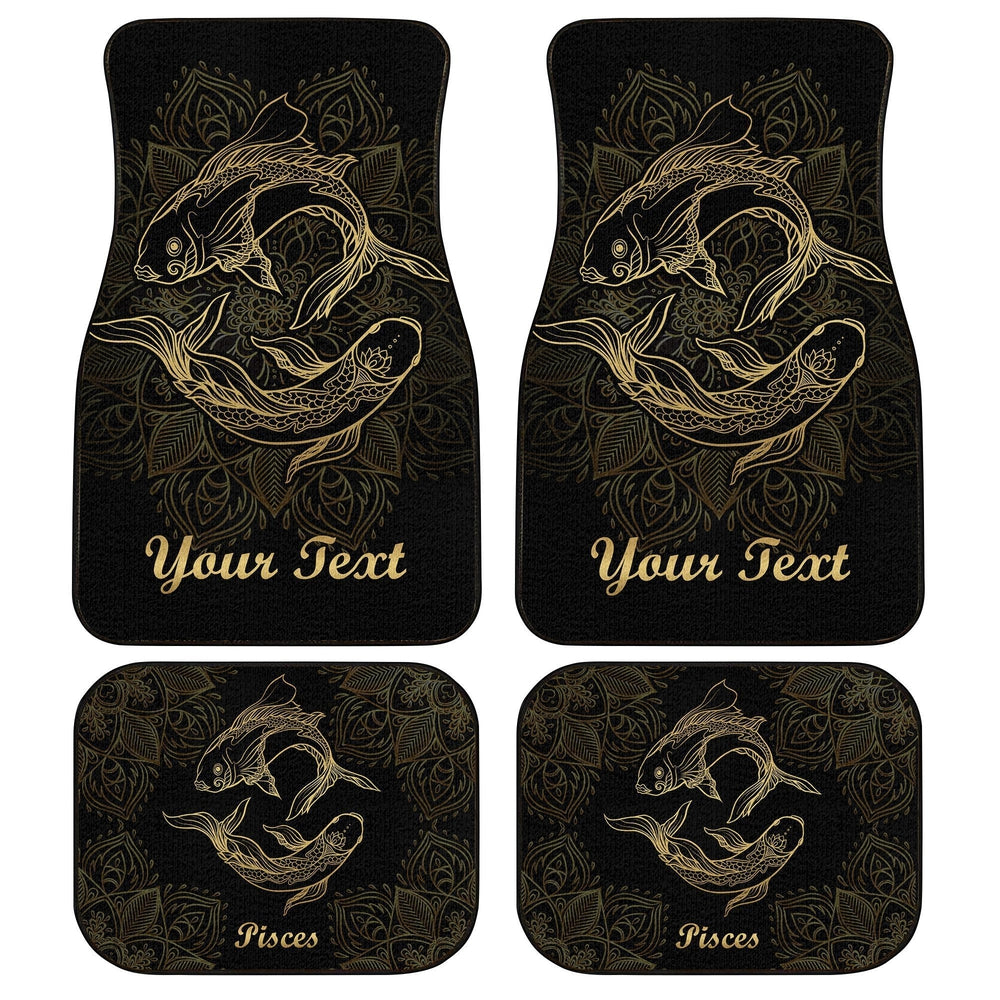 Personalized Pisces Car Floor Mats Custom Zodiac Sign Pisces Car Accessories - Gearcarcover - 1