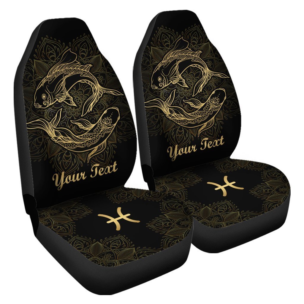 Personalized Pisces Car Seat Covers Custom Zodiac Sign Car Accessories - Gearcarcover - 4
